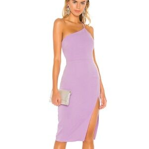 Lovers and friends lazo purple midi one shoulder dress